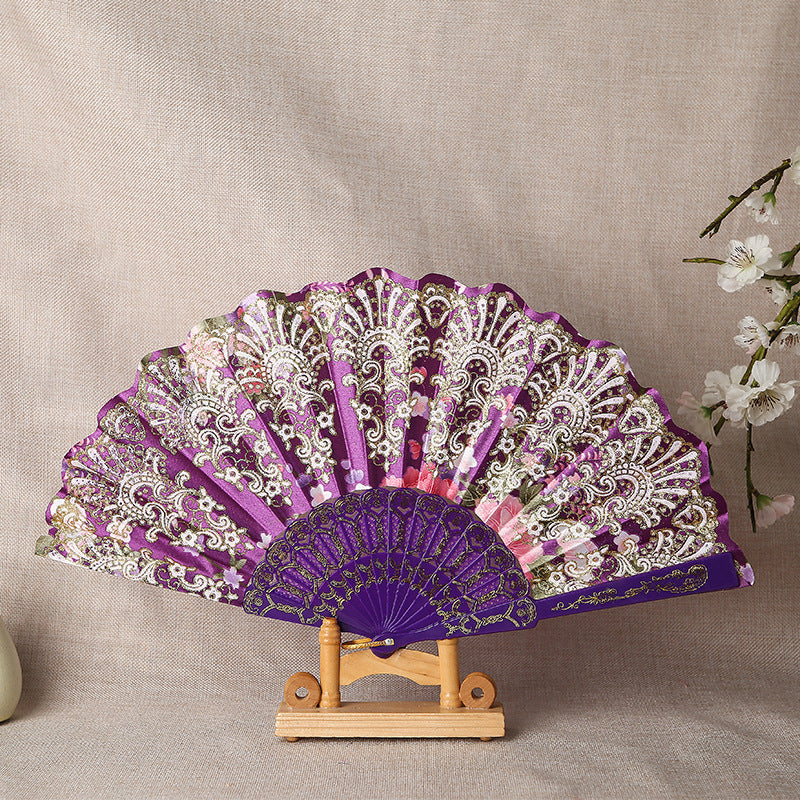 Ladies Elegant Hand Fan with Intricate Floral Patterns Kalsten