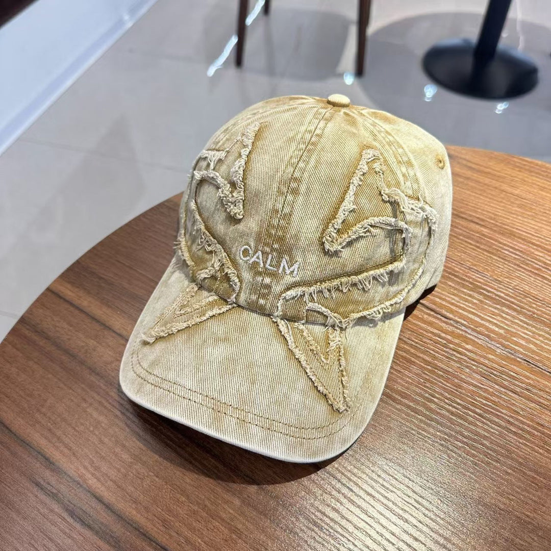 Unisex Distressed Denim Embroidered Cap Kalsten