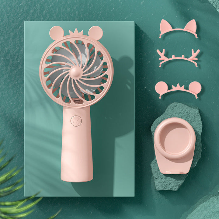 Ladies Portable Mini Hand Fan with Creative Ear Design Kalsten