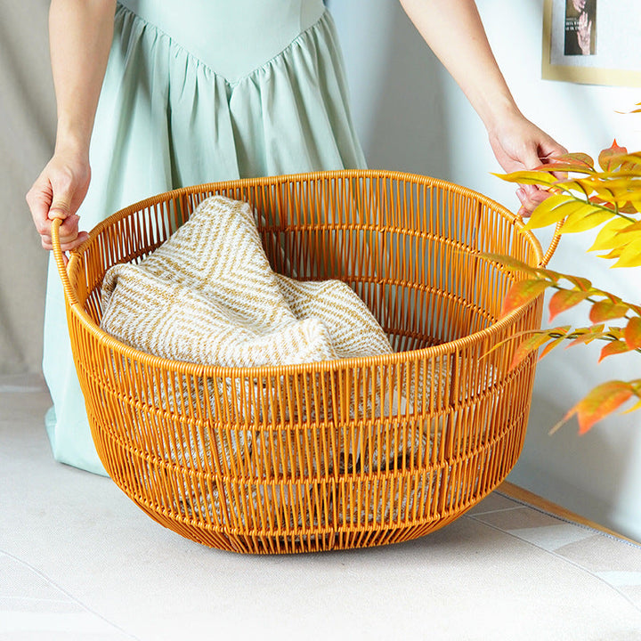 Women Braided Storage Basket with Practical Handles Kalsten