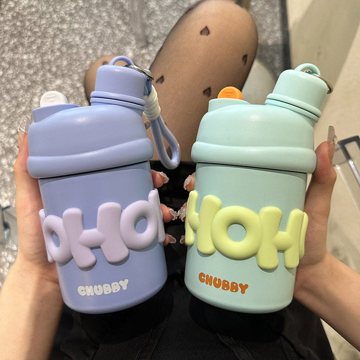 Ladies insulated water bottle with ergonomic carrying handle and cheerful design Kalsten
