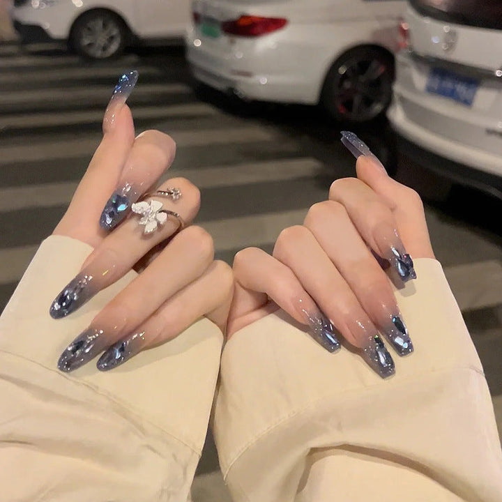 Artificial artificial nails with heart design and glitter elements Kalsten