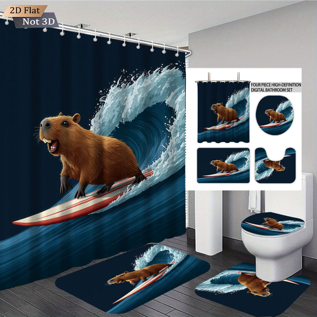 Cute Bear-Themed Four-Piece Bathroom Set Kalsten
