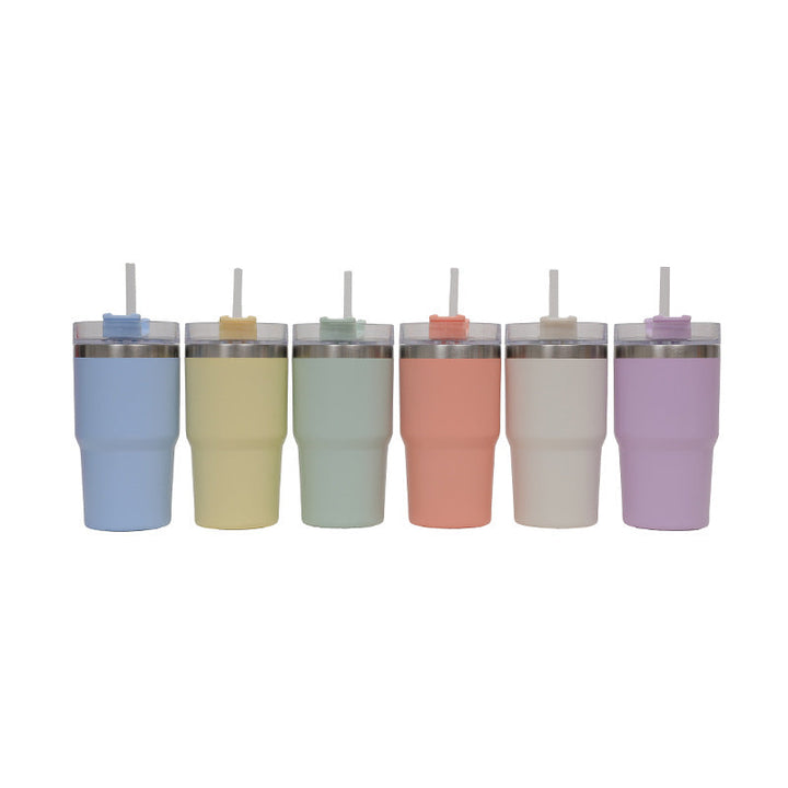Unisex Insulated Drinking Cup with Handle and Integrated Straw Kalsten