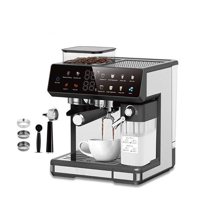 Espresso machine with integrated grinder, automatic temperature control and programmable coffee strengths Kalsten