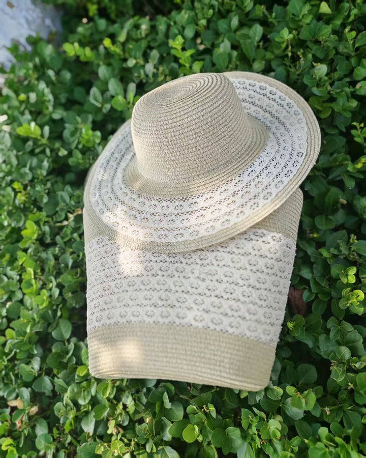Sun hat with elegant crochet trim Kalsten