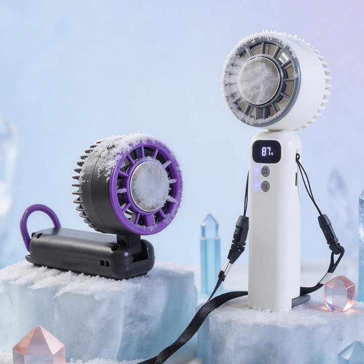 Women Multifunctional Hand Fan with LED Display and USB Charging Function Kalsten