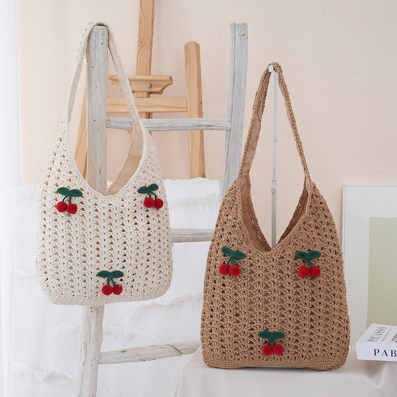 Handcrafted cotton shopper with fruity design Kalsten