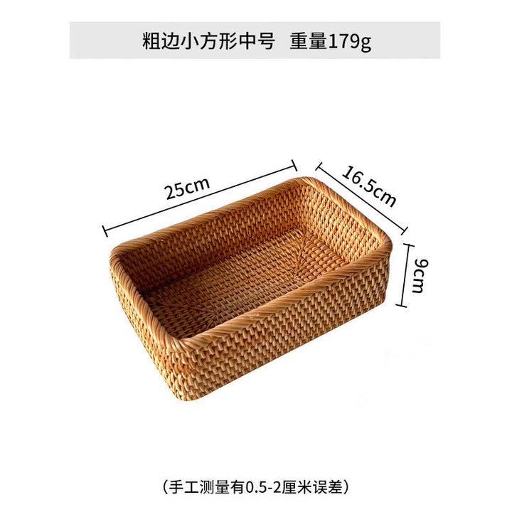 Women rectangular storage basket made of handwoven natural material Kalsten