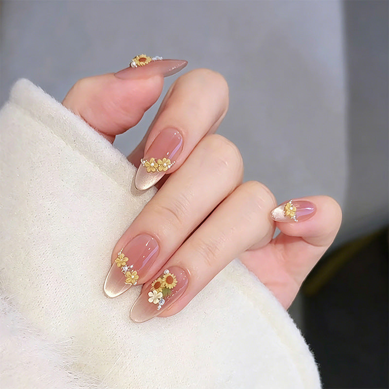 Artificial nail set with sparkling glitter accents Acalora
