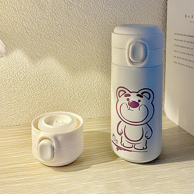 Women's Insulated Drinking Bottle with Secure Screw Cap and Elegant Flower Design Kalsten