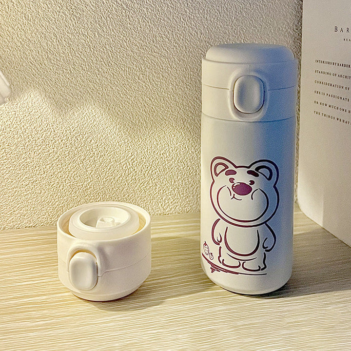 Women's Insulated Drinking Bottle with Secure Screw Cap and Elegant Flower Design Kalsten