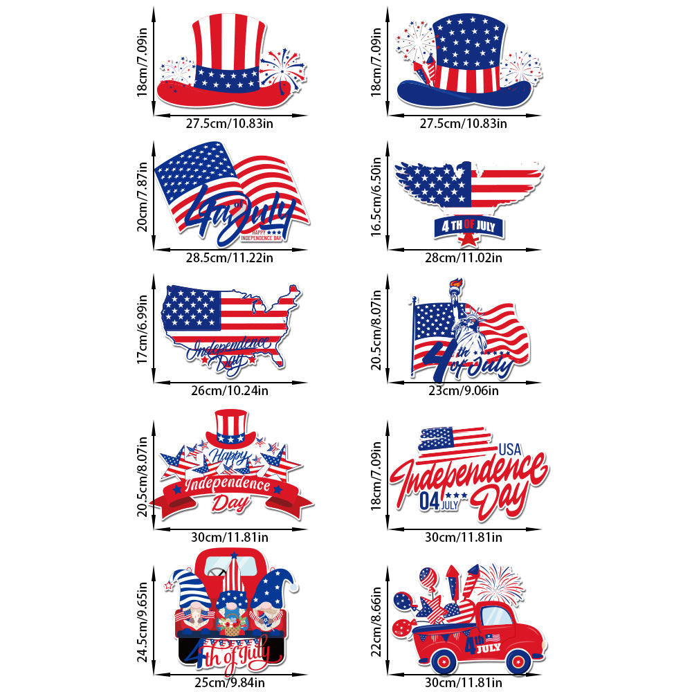 Independence Day multi-panel layered porch hanging sign garland with weatherproof PVC-backed panels and reinforced rope Kalsten