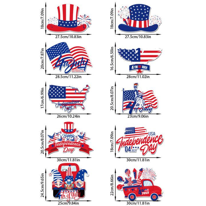 Independence Day multi-panel layered porch hanging sign garland with weatherproof PVC-backed panels and reinforced rope Kalsten