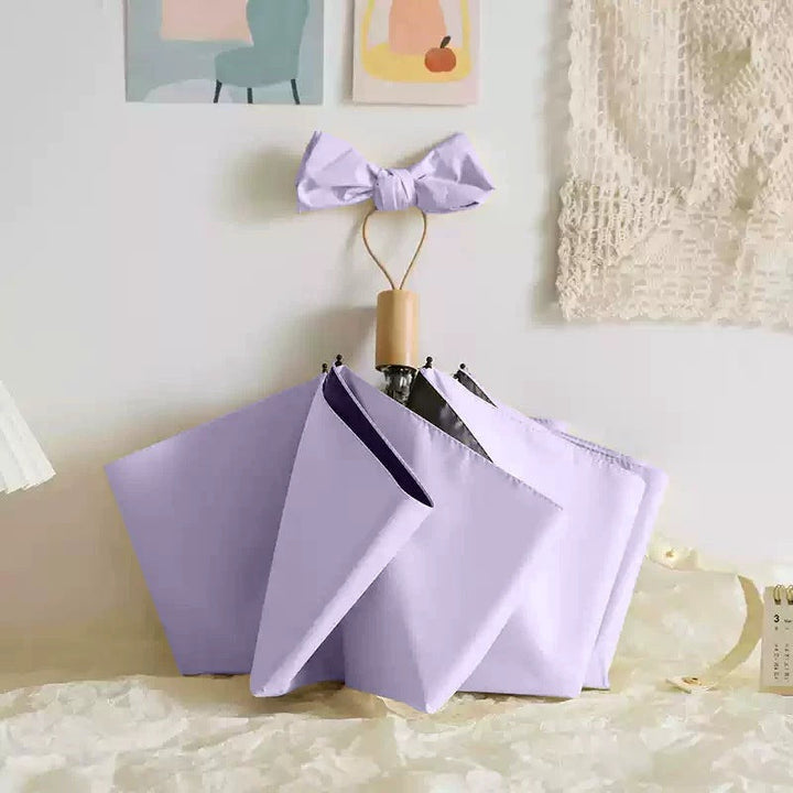 Women's Elegant Folding Umbrella with Wooden Handle Kalsten