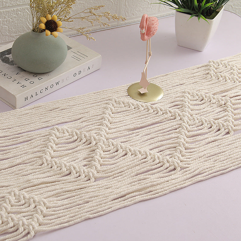 Bohemian Woven Macrame Table Runner Acalora