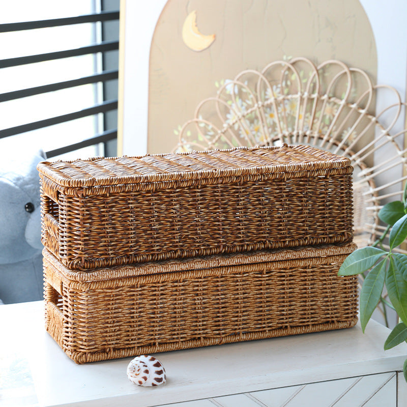 Long Rectangular Woven Storage Basket Kalsten