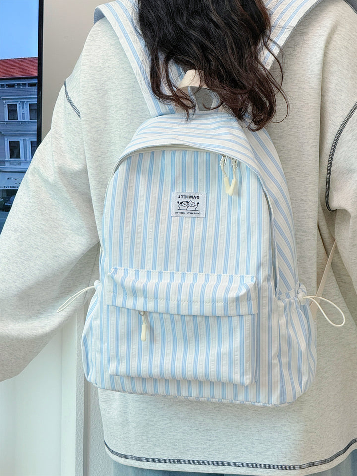 Cute Striped Casual School Backpack
