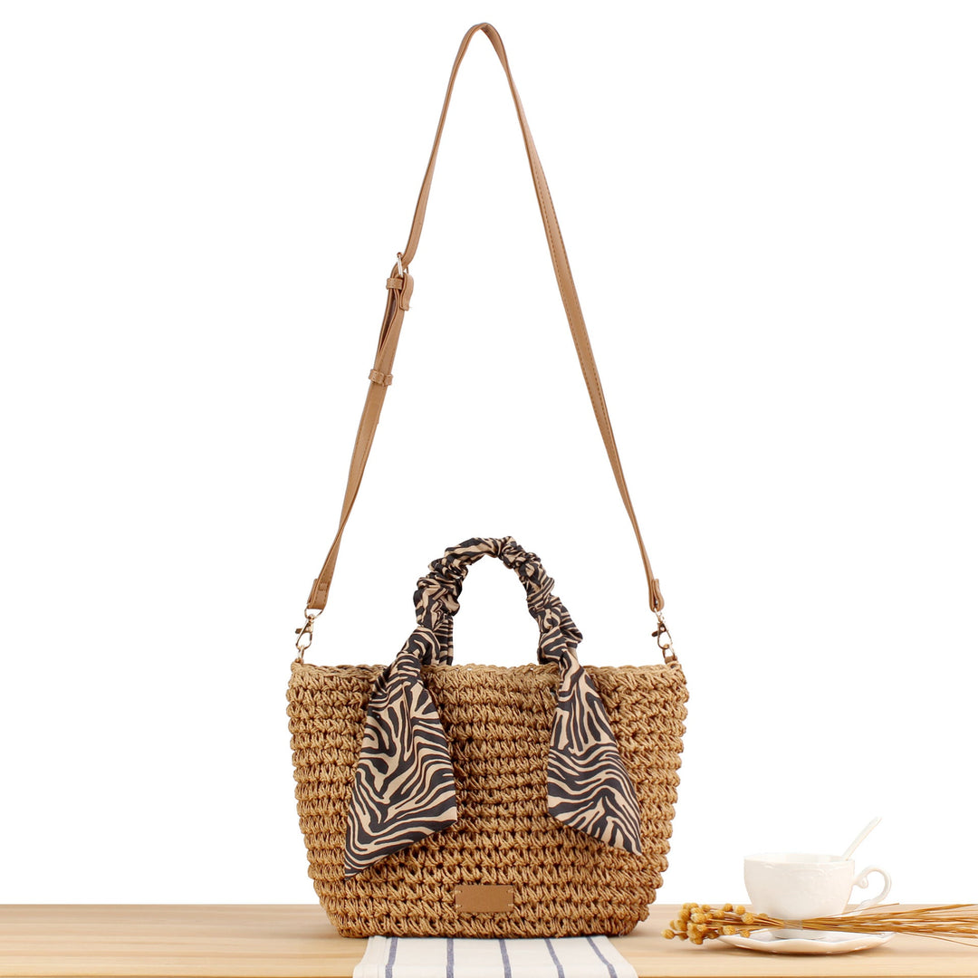 Braided shoulder bag with fashionable scarf detail Kalsten