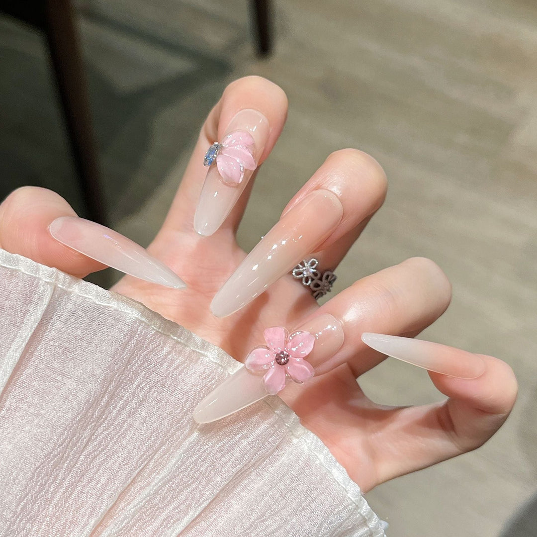 Floral-Design Press-On Nail Extensions Kalsten