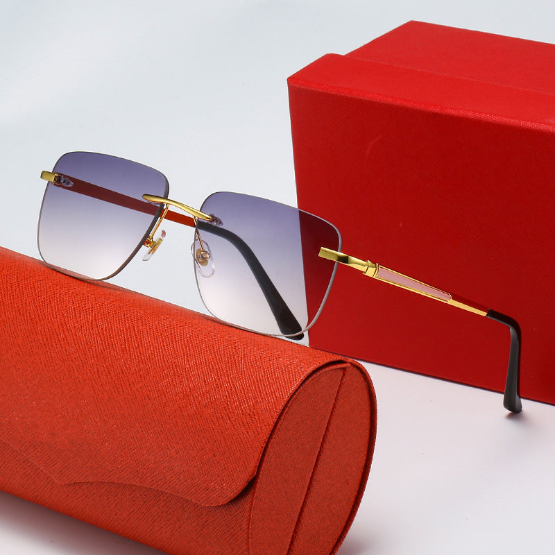 Women's fashionable rectangular semi-rimmed sunglasses with innovative design Kalsten