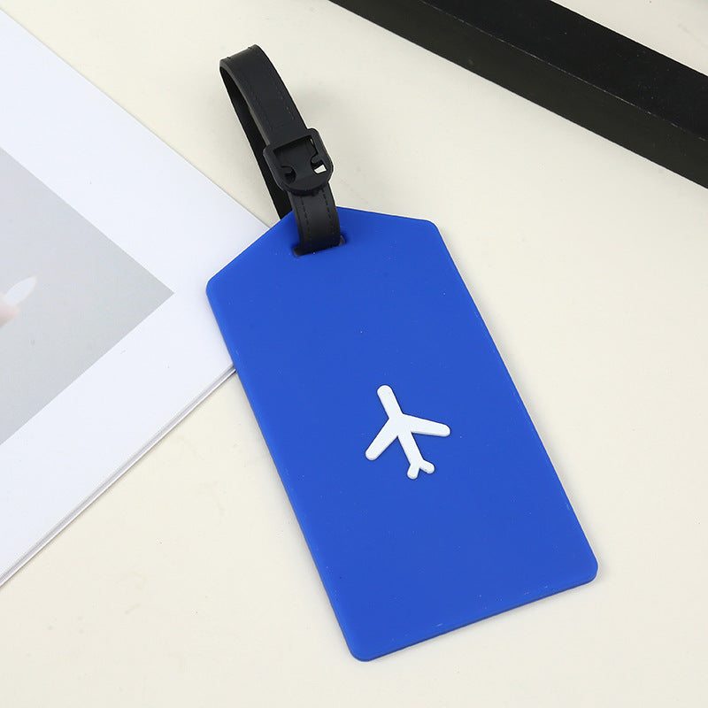 silicone travel luggage tag world map airplane design with adjustable strap Kalsten