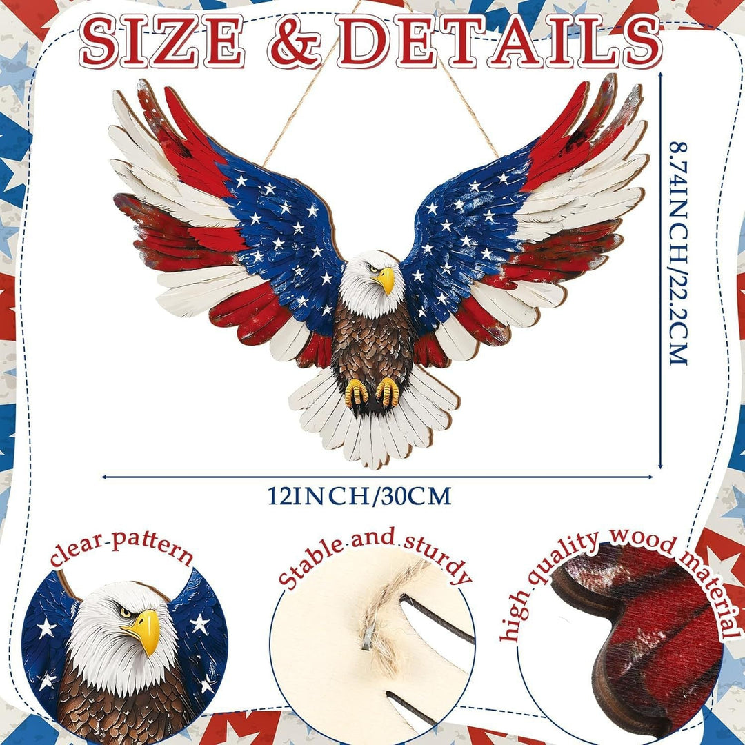 Unisex nan patriotic star wooden welcome wreath with jute hanger Kalsten