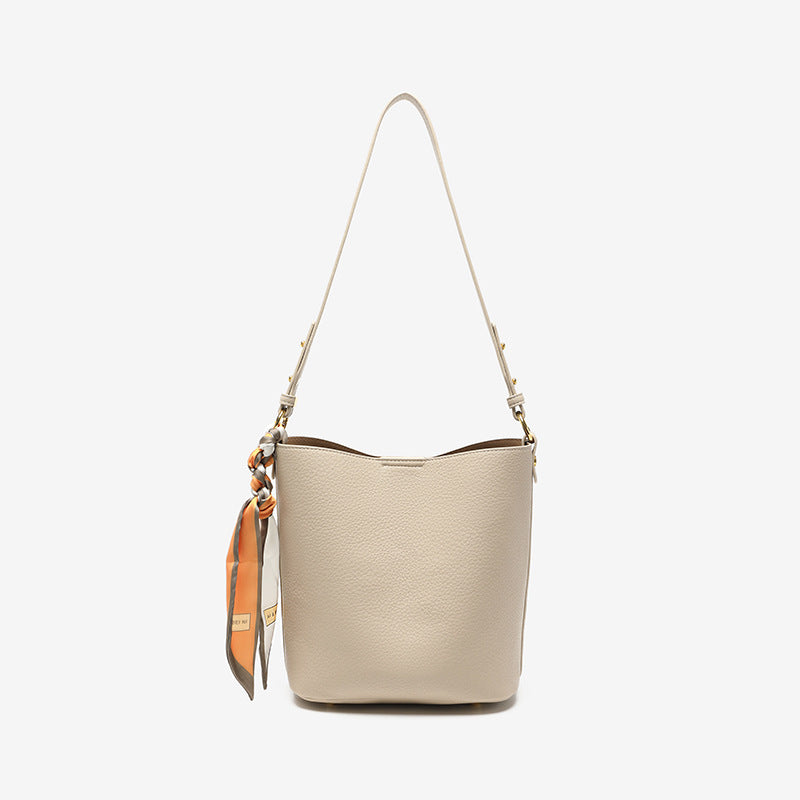 Textured Leather Bucket Bag Kalsten