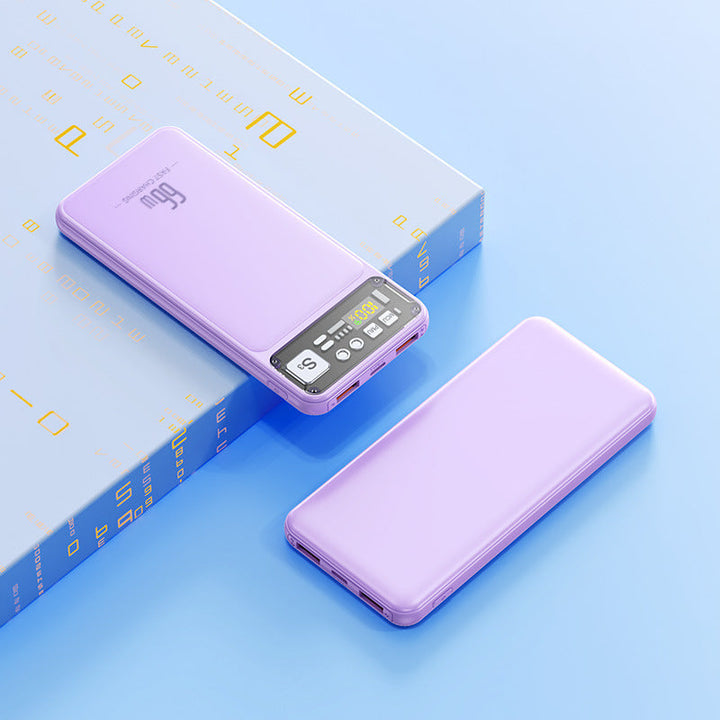 Power bank with integrated cable system and digital charging display Kalsten