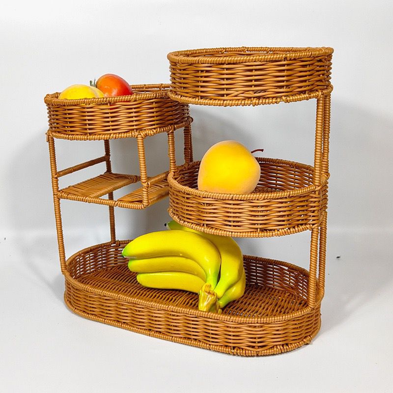 Unisex Rattan Shelf with Three Levels Kalsten