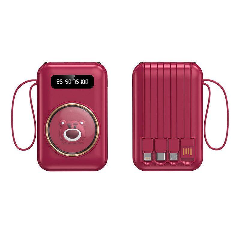 Funny power bank with integrated charging cables Kalsten