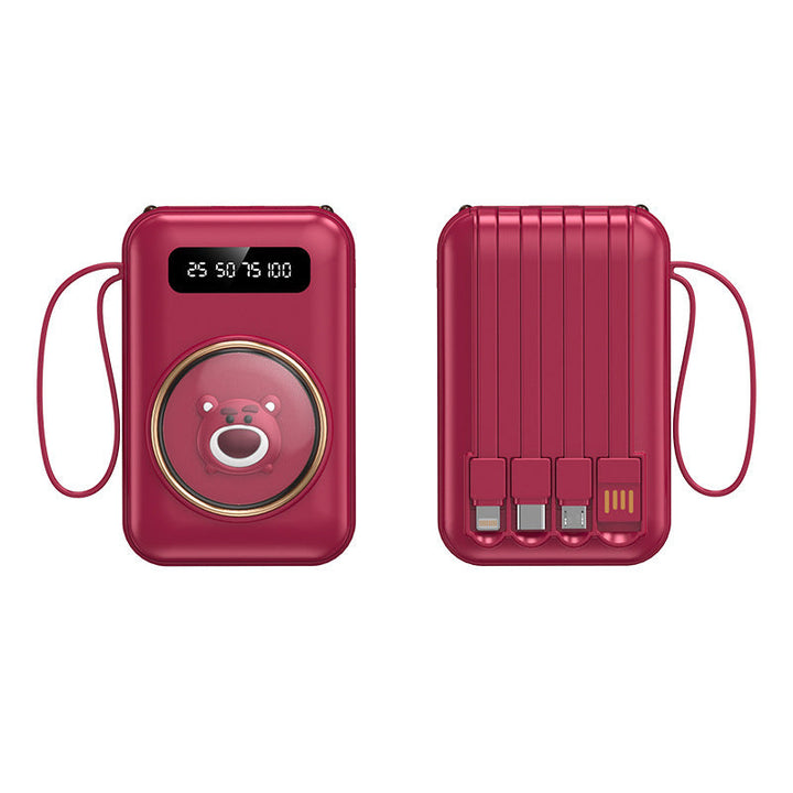 Funny power bank with integrated charging cables Kalsten