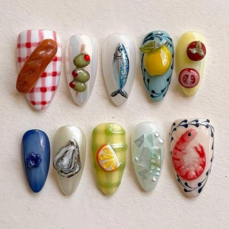 Nature-Themed Artistic Press-On Nail Set Kalsten