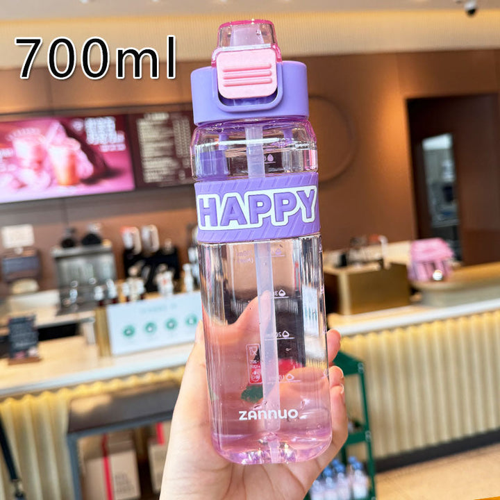 Ladies leak-proof drinking bottle with integrated measuring scale and secure lid Kalsten