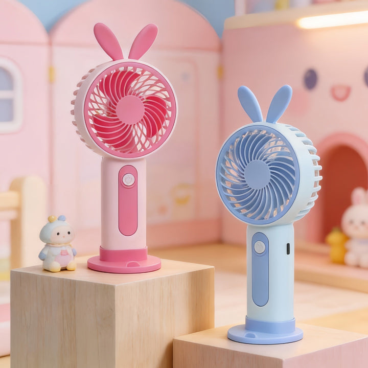 Ladies Portable Hand Fan with Cute Bunny Design Kalsten