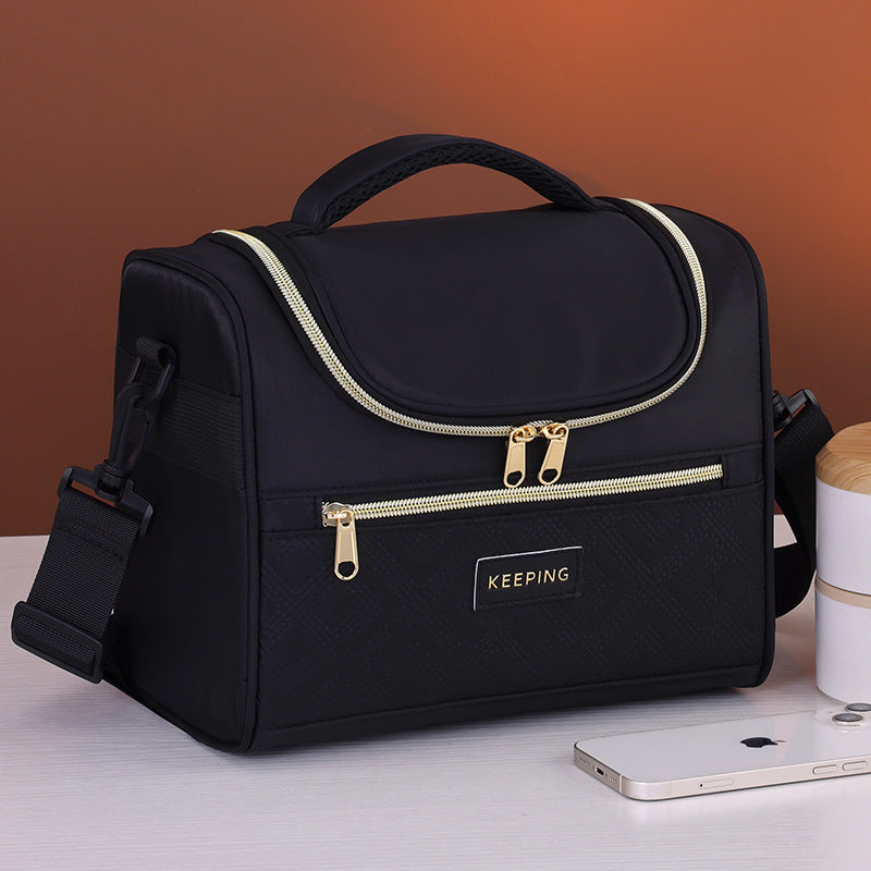 Cosmetic transport bag with insulated interior and practical compartments Kalsten