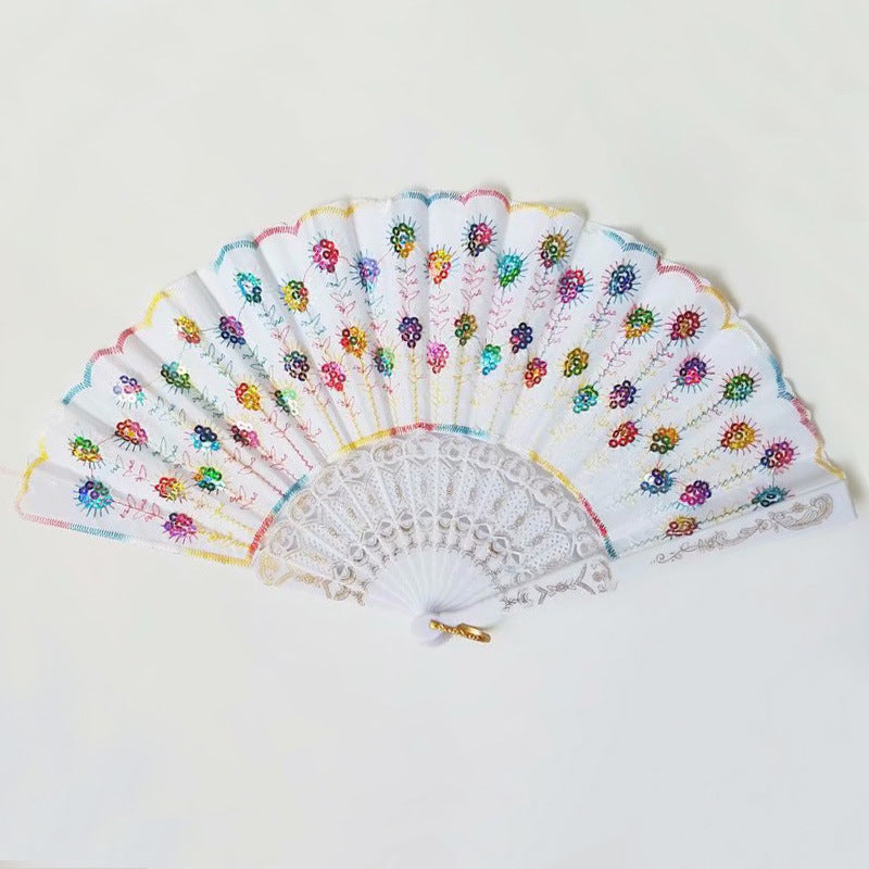 Ladies handcrafted fan with exquisite embroidery Kalsten