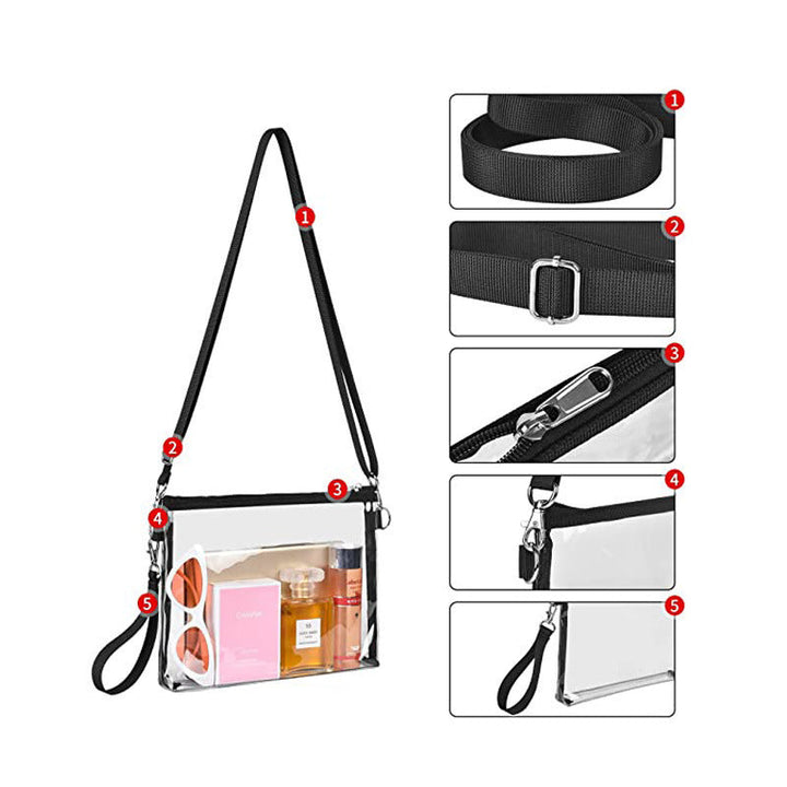 Transparent Shoulder Bag with Practical Zipper Kalsten