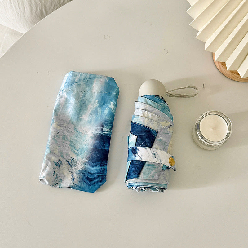 Ladies elegant folding umbrella with unique marble pattern Kalsten