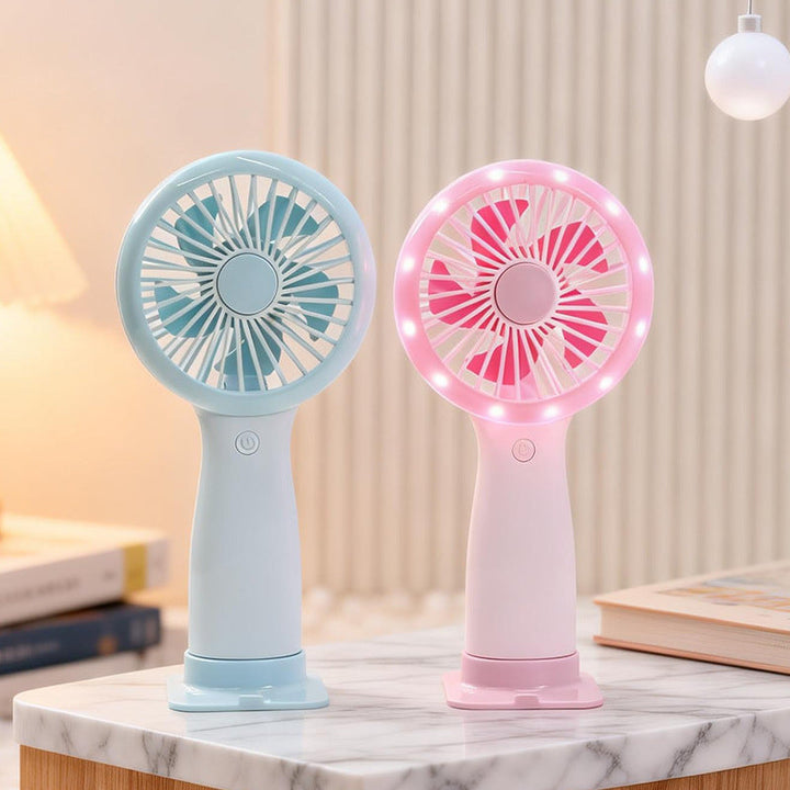 Ladies portable hand fan with LED lighting and USB connection Kalsten