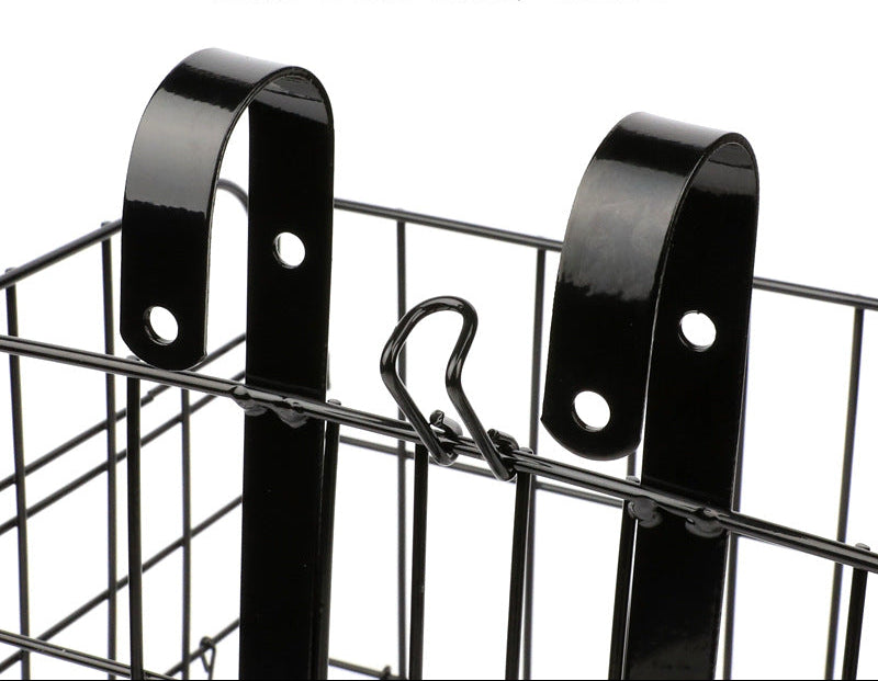 foldable steel wire rear bike cargo basket with adjustable quick-release hooks Kalsten