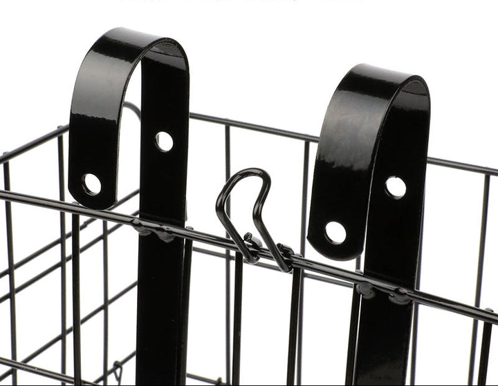 foldable steel wire rear bike cargo basket with adjustable quick-release hooks Kalsten