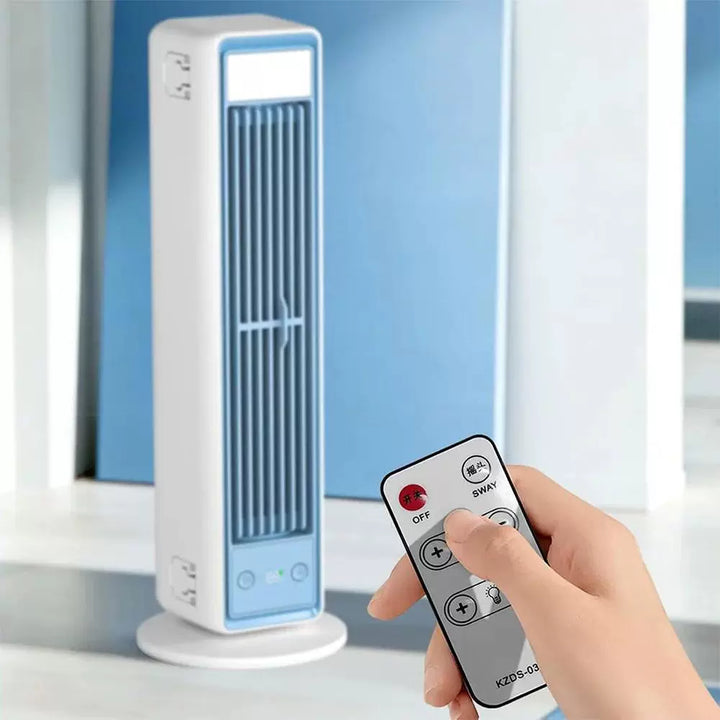 Unisex one-size slim vertical personal air circulator with remote control adjustable louvers whisper-quiet DC motor Kalsten