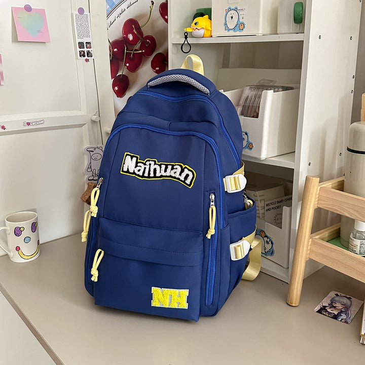 Versatile Embroidered School Backpack