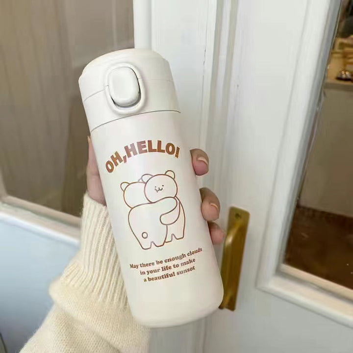 Women Insulated Water Bottle with Cute Bear Design Kalsten