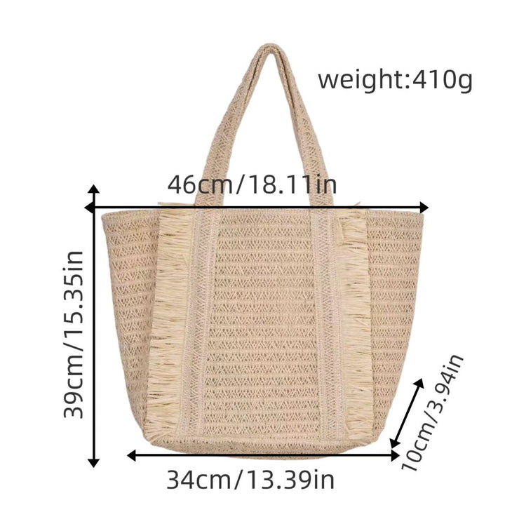 Woven Natural Material Beach Bag Kalsten
