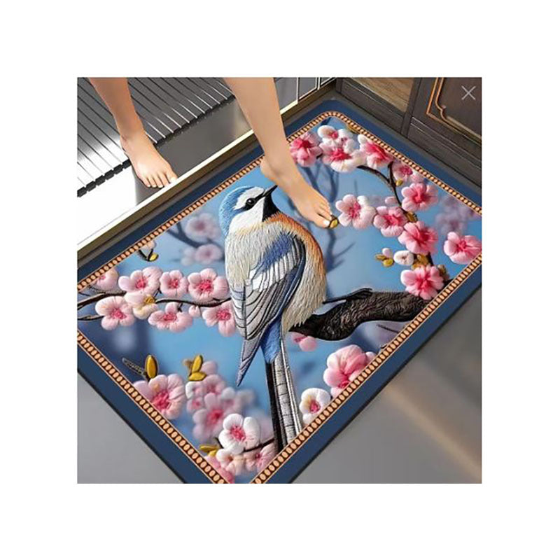 Artistic Floral Bath Mat Kalsten