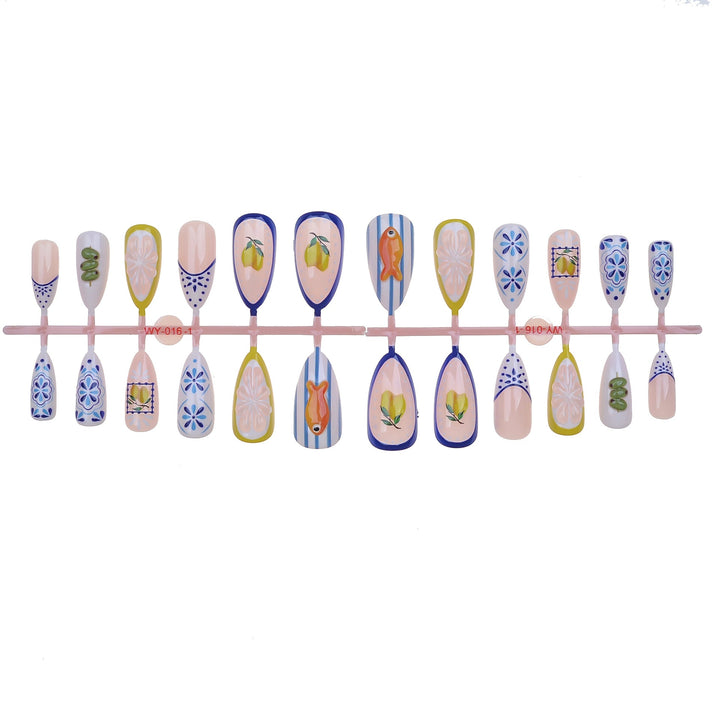 Artistic Sea-Themed Press-On Nail Set Kalsten