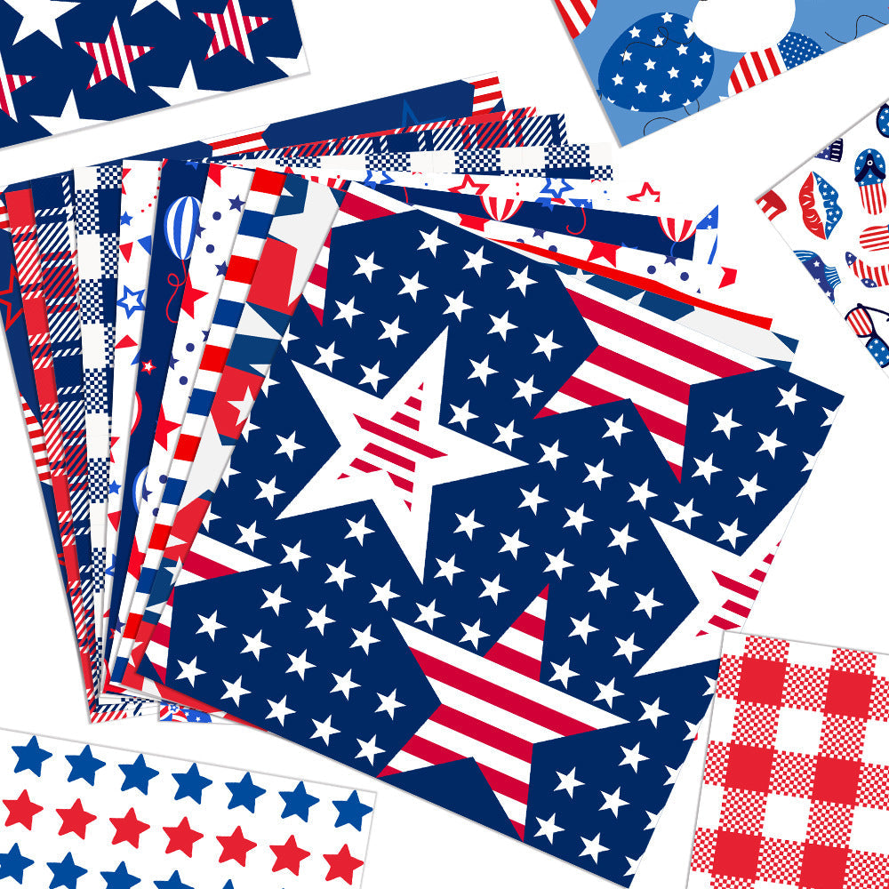 Unisex patterned party napkins made of paper with star and stripe designs Kalsten