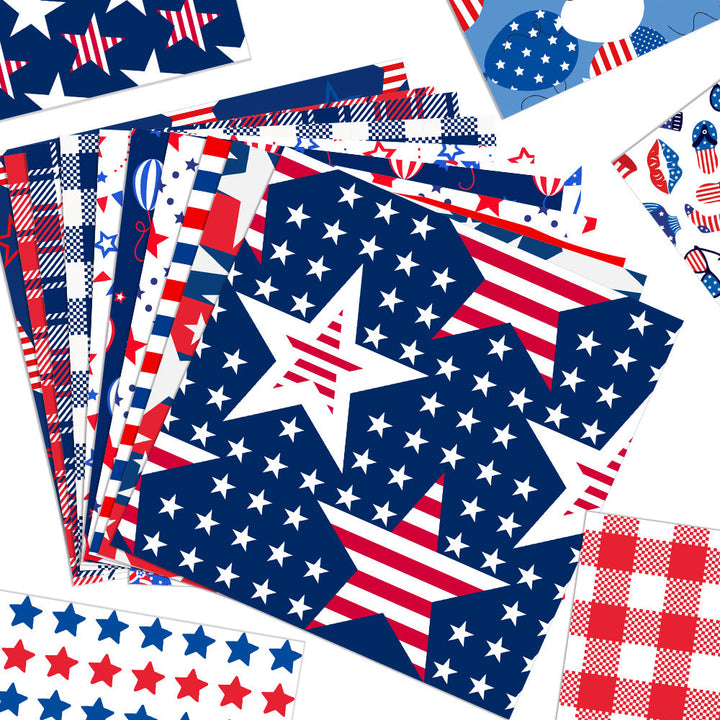Unisex patterned party napkins made of paper with star and stripe designs Kalsten